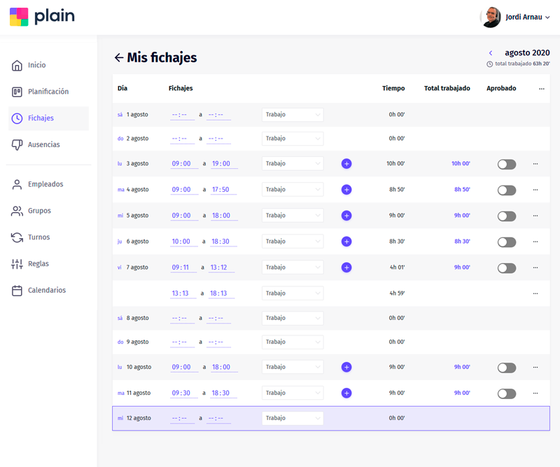 Imagen Control horario